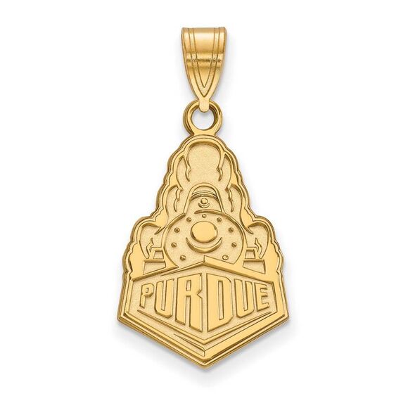 14k Gold Plated Silver Purdue Large Logo Pendant